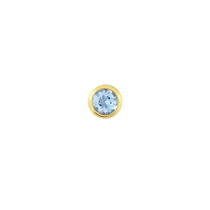 14K Yellow Gold Blue Topaz-Set Charm