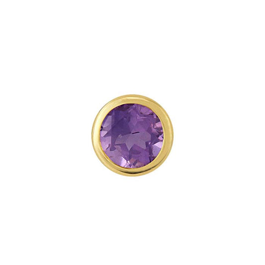14K Gult Guld 4mm Ametist-Satt Berlock