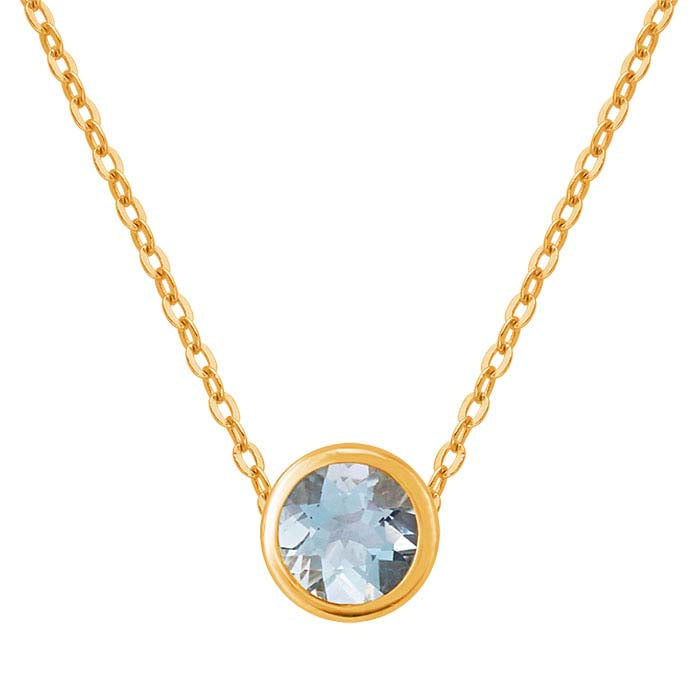 14K Yellow Gold 4mm Aquamarine-Set Charm