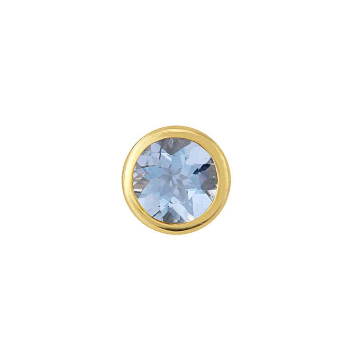14K Yellow Gold Blue Topaz-Set Charm
