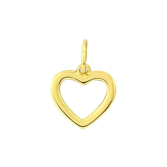 14K Yellow Gold Open Heart Charm