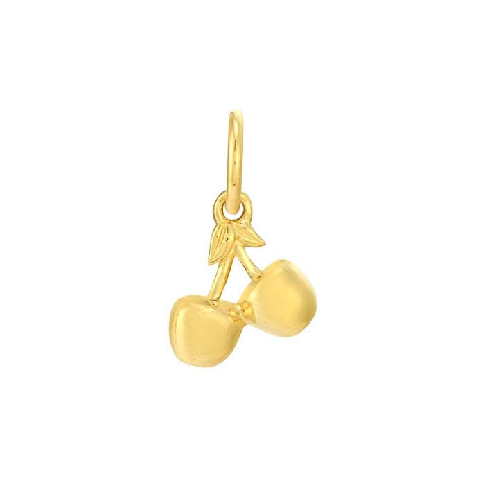 14K Yellow Gold Cherries Charm