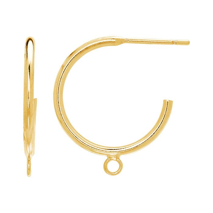 14/20 Yellow Gold-Filled 3/4 Hoop Earring, with Open Ring