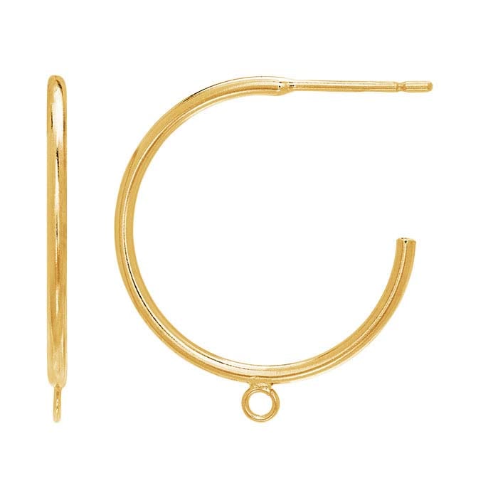 14/20 Yellow Gold-Filled 3/4 Hoop Earring, with Open Ring