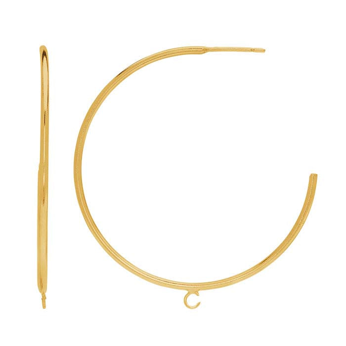 14/20 Yellow Gold-Filled 3/4 Hoop Earring, with Open Ring