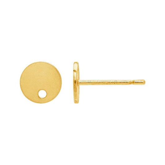 14/20 Yellow Gold-Filled 6mm Circle Post Earring with Hole