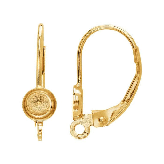 14/20 Yellow Gold-Filled Lever-Back Ear Wire Mounting with Open Ring
