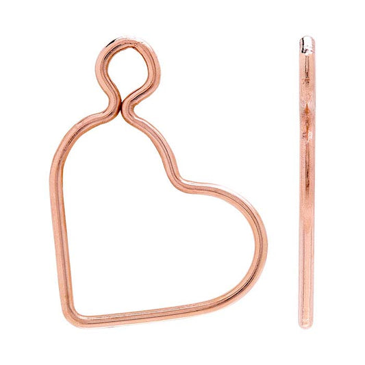 Componente a Cuore Aperto Placcato Oro Rosa 14/20