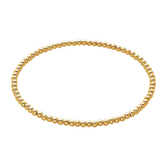 14/20 Yellow Gold-Filled Beaded Stretch Bangle Bracelet