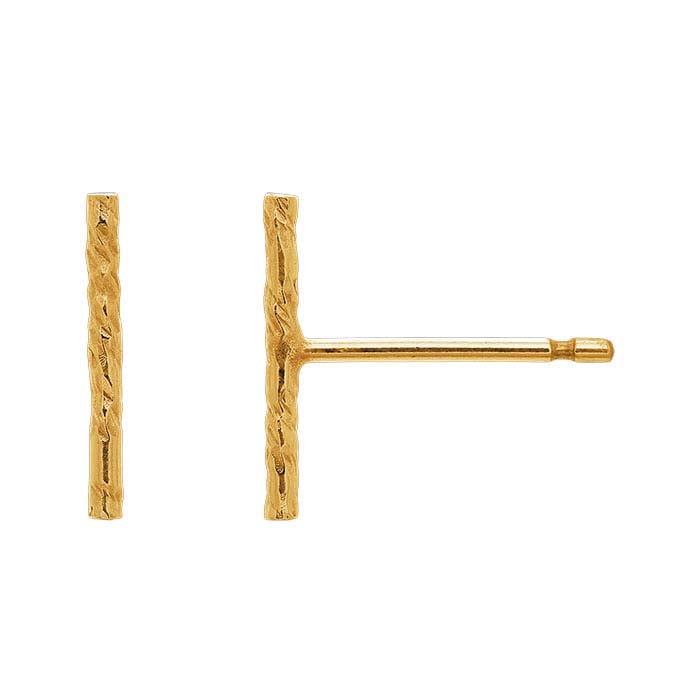 14/20 Yellow Gold-Filled 10mm Sparkle Bar Post Earring