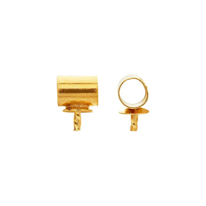 14/20 Yellow Gold-Filled Tube Bail with Pearl Cup
