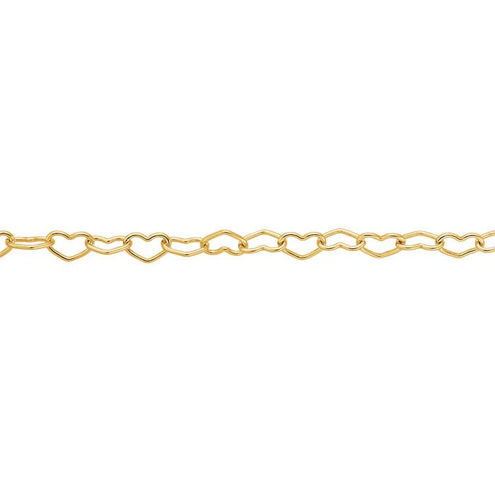 14/20 Yellow Gold-Filled 1.7mm Heart Link Cable Chain