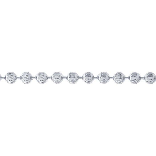14K White Gold 2.5mm Moon-Cut Bead Chain