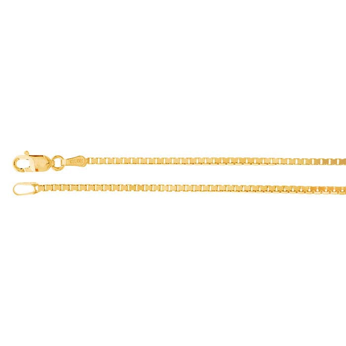 14K Gult Guld 1,4 mm Venetiansk Boxkedja