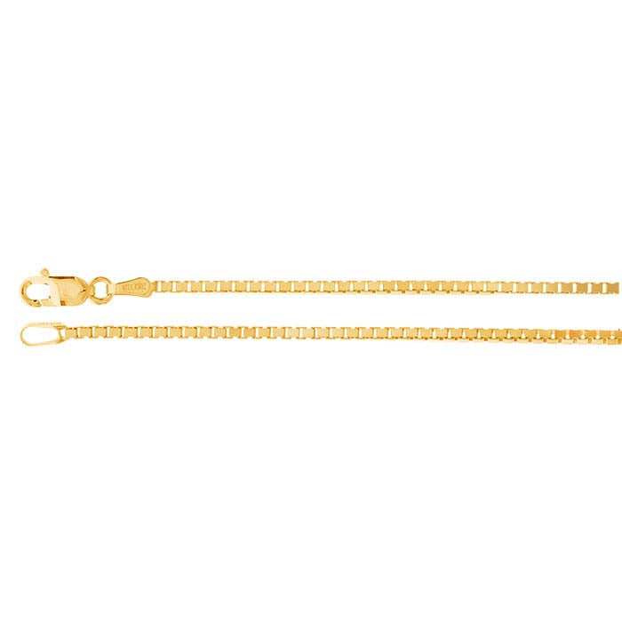 14K Gult Guld 1,4 mm Venetiansk Boxkedja