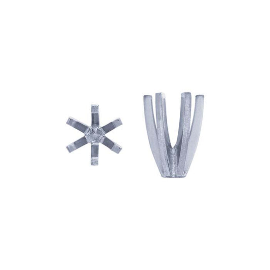 Impostazione a 6 punte rotonda da 3,4 mm in oro bianco 14K