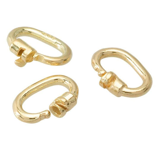 14K Gult Guld 6,2 x 4,6 mm ID Länk Lås Hoppring