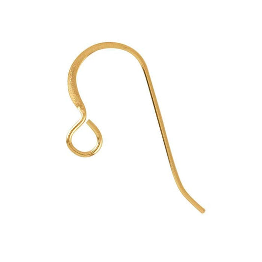 Filo per Orecchio Martellato in Oro Giallo 14K con Anello