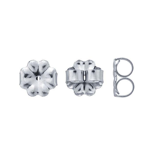 14K White Gold Rhodium-Plated 7mm dia. Medium-Weight Friction Ear Nut
