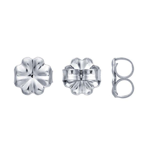 14K White Gold Rhodium-Plated 9mm dia. Medium-Weight Friction Ear Nut
