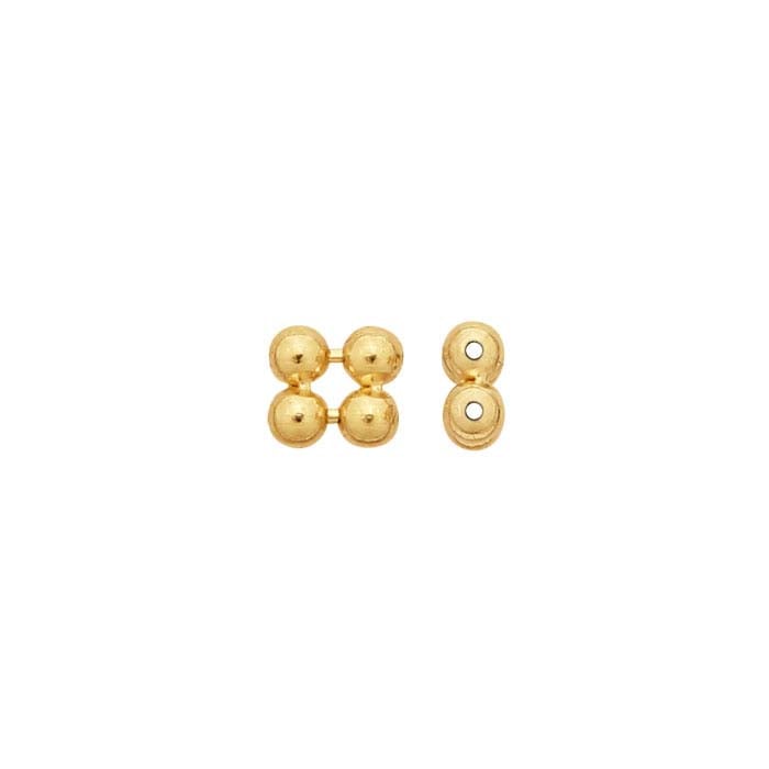 Perline Quad 2 x 1mm in Oro Giallo 14K