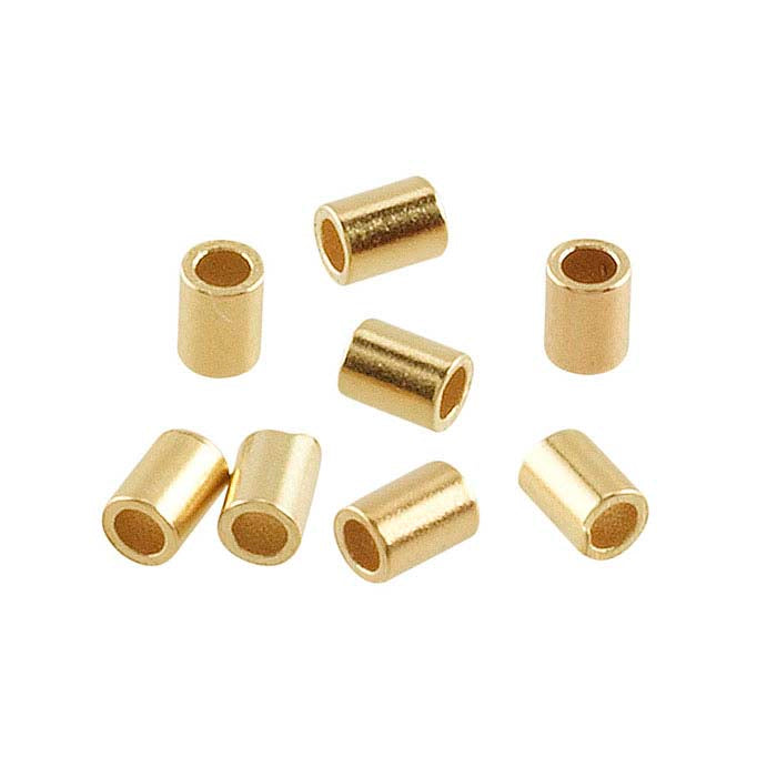 14K Yellow Gold Tube Crimp Bead