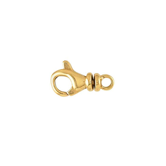 Chiusura a moschettone girevole a goccia 12 x 6,7 mm in oro giallo 14K