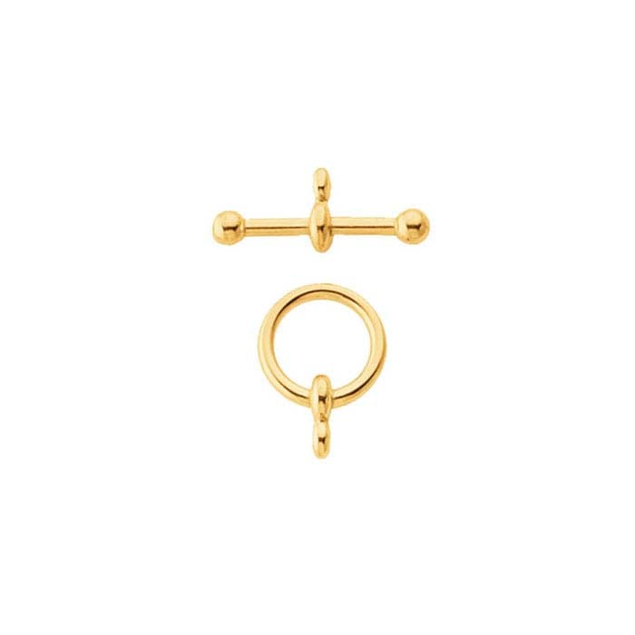 14K Gult Guld 14,9 x 18,2 mm Kuländad Toggle-Lås
