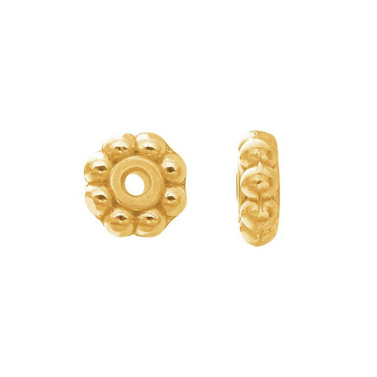 18K geltonojo aukso 3,25 x 1,3 mm Balio stiliaus karoliukas
