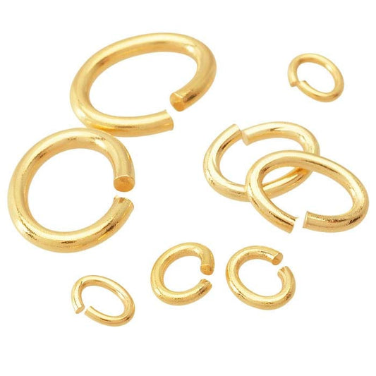 14K Gult Guld 3 x 2mm ID Oval Hoppring