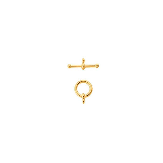 Chiusura a T con estremità a sfera 14K Oro Giallo 10,2 x 11,6 mm