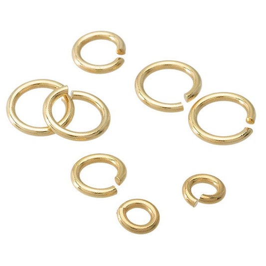 14K Gult Guld Lödfyllt 3,2 mm ID Rund Hoppring