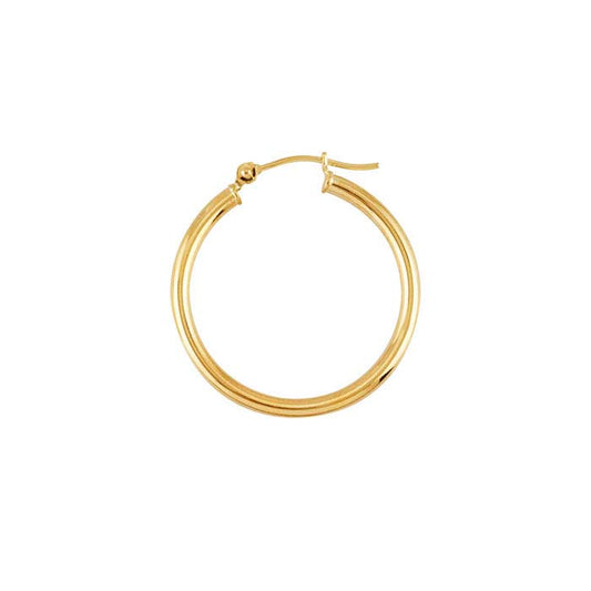 14K Yellow Gold 2mm Tubing Hoop Earrings