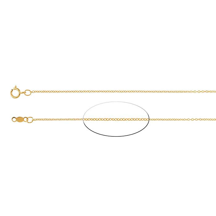 14K Yellow Gold Oval Cable Chain