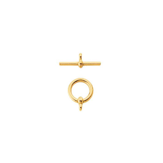 Chiusura a T con estremità piatta 12,5 x 15 mm in oro giallo 14K