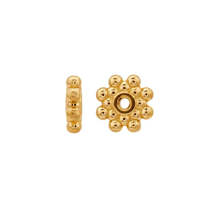 Perla stile Bali in oro giallo 14K 5,5 x 1,5 mm