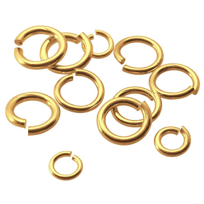 Anello di giunzione tondo in oro giallo 14K, diametro interno 4,5 mm
