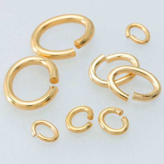 14K Gult Guld 5,3 x 3,2 mm ID Oval Hoppring