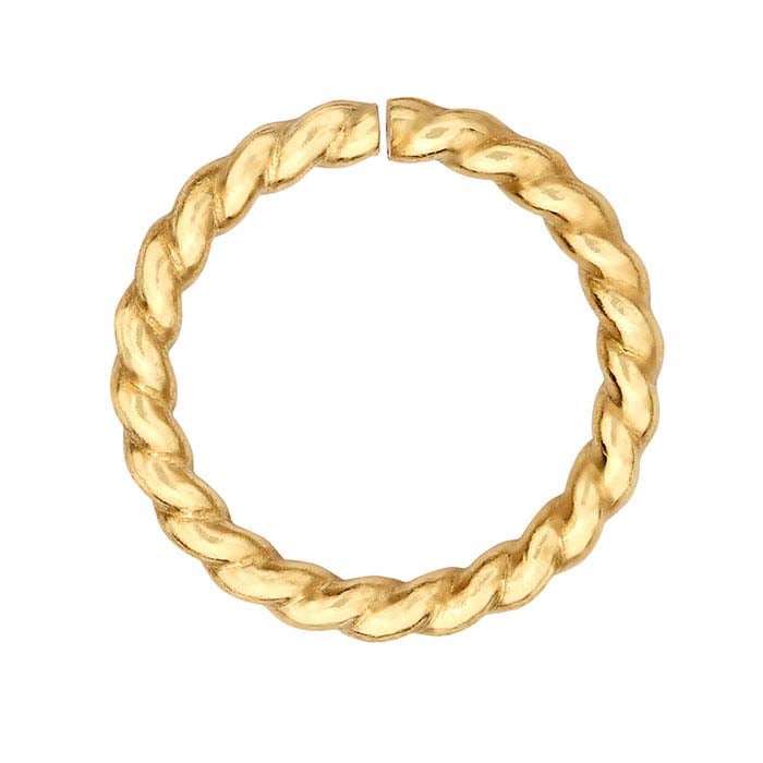 Anello di giunzione tondo a filo intrecciato 8mm ID in oro giallo 14K