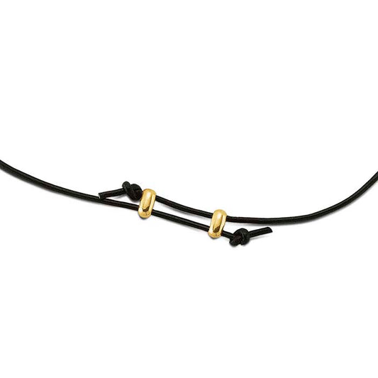 Fermaglio scorrevole regolabile in corda in oro giallo 14K