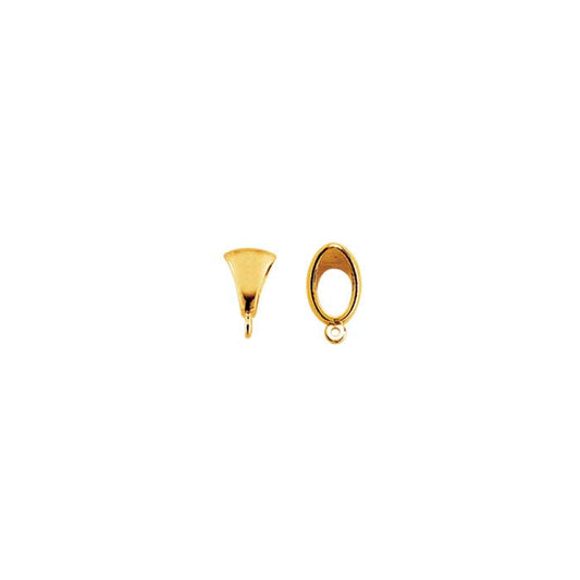 14K Yellow Gold Smooth Pendant Bail with Perpendicular Ring