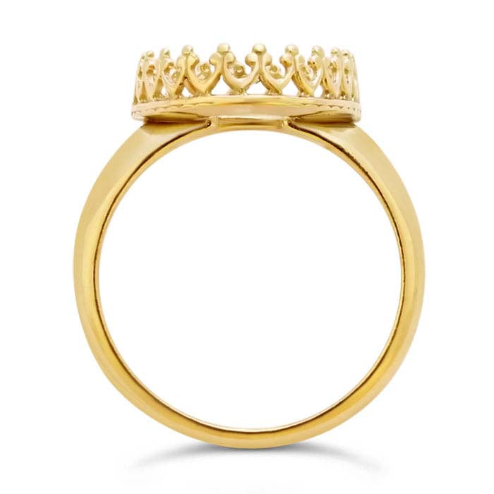 14K Yellow Gold Gallery Wire Oval Cabochon Ring Mounting