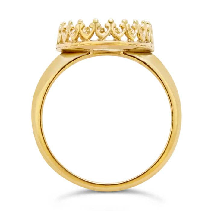 14K Yellow Gold Gallery Wire Oval Cabochon Ring Mounting