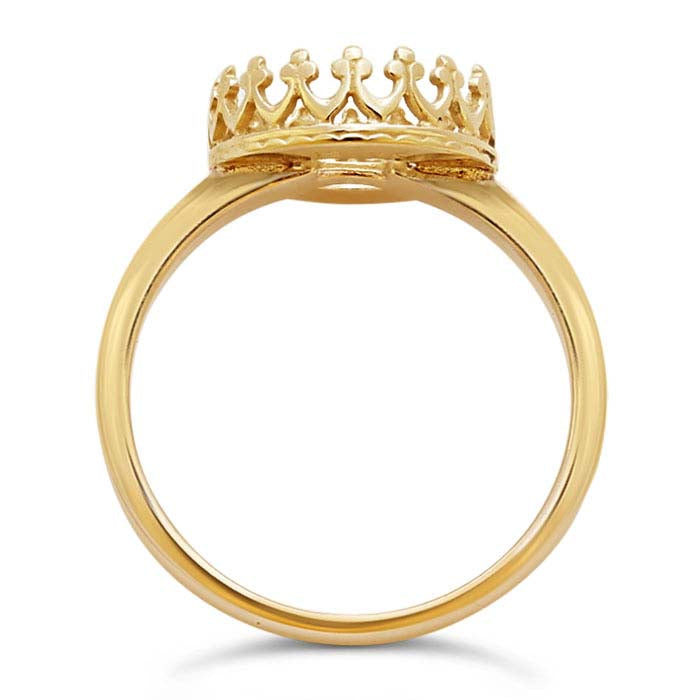 14K Yellow Gold Gallery Wire Round Cabochon Ring Mounting