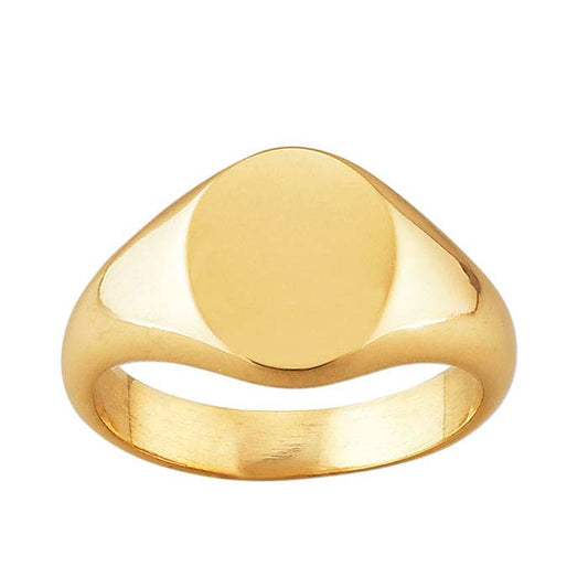 14K gult guld 11 x oval signetring