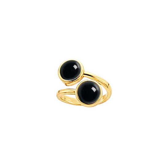 14K Yellow Gold Bypass Round Cabochon Ring Mounting