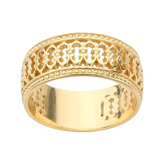 14K Yellow Gold Gallery Wire Band