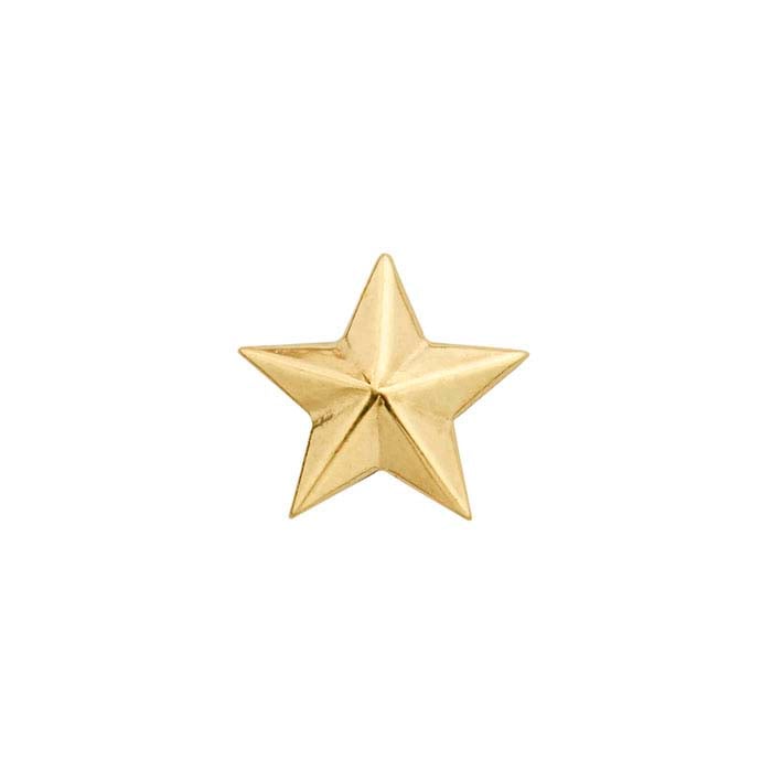 Componente a Stella in Oro Giallo 14K per Medaglioni in Vetro Galleggiante