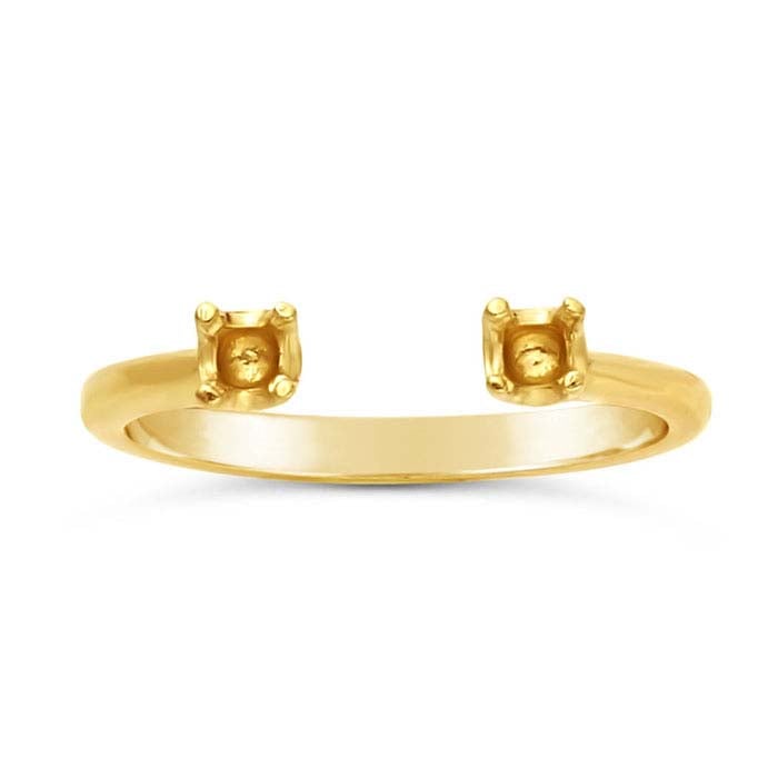 14K Yellow Gold Open Two-Stone Ring Mounting
