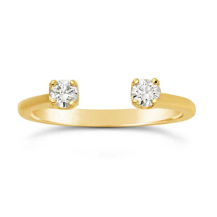 14K Yellow Gold Open Two-Stone Ring Mounting